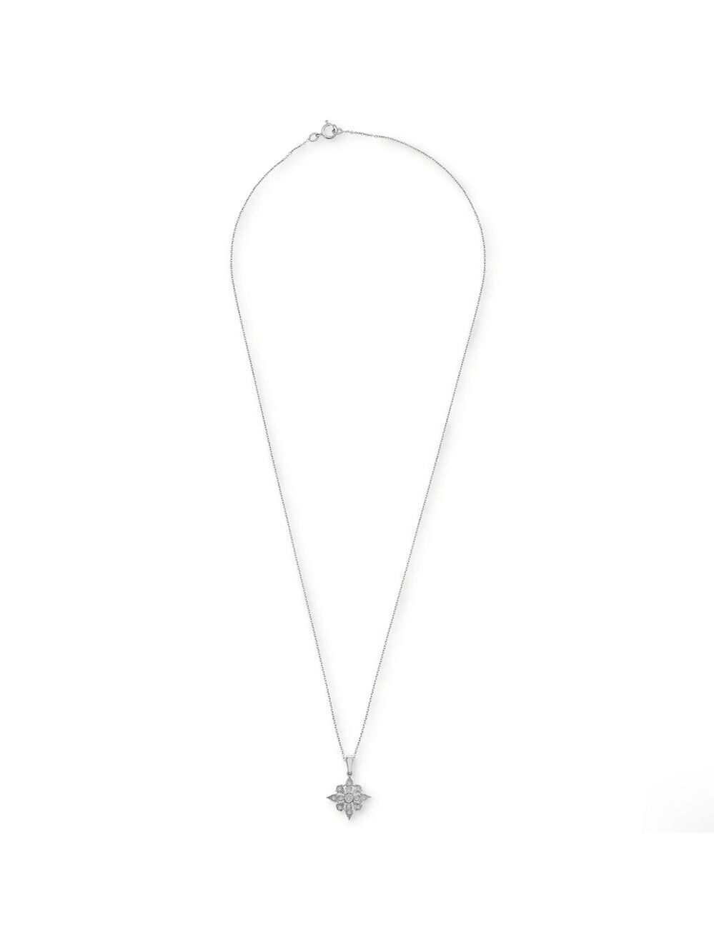 DIAMOND CLUSTER 18" PENDANT NECKLACE (1/10 CT. T.W.) 100% GUARANTEED! - Picture 3 of 4